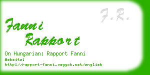 fanni rapport business card